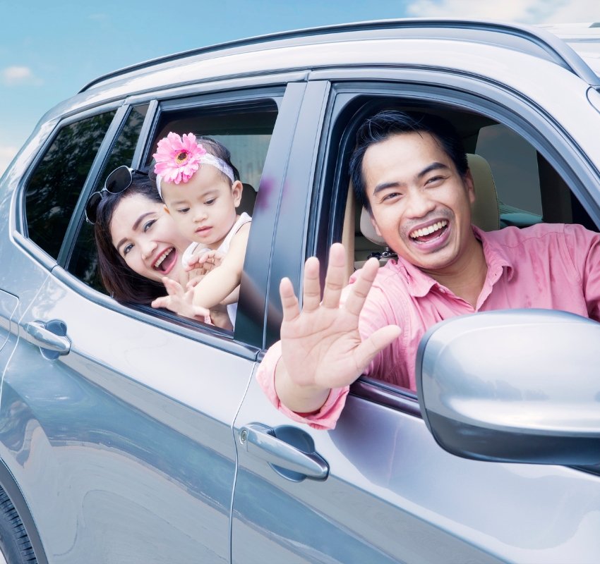 Japanese Family in Car